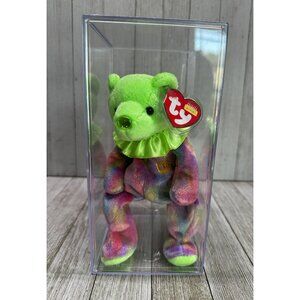 Vtg TY Beanie Baby August Birthday Bear Plush Stuffed w/ Display Case & Tag